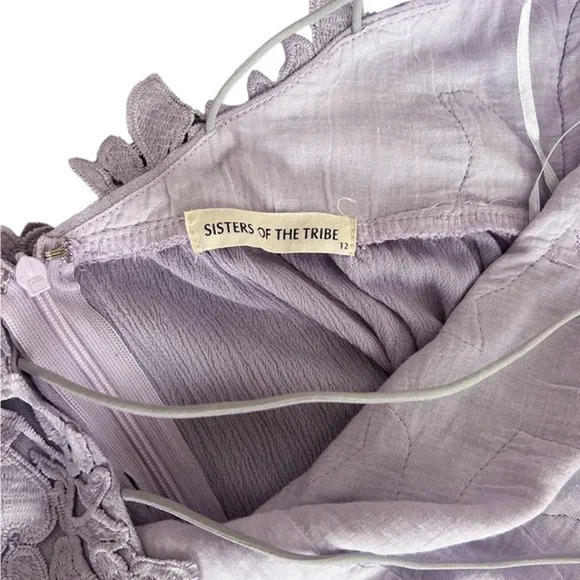 Sisters Of The Tribe Purple Lace Cami Mini Dress Size 12 - Picture 12 of 13